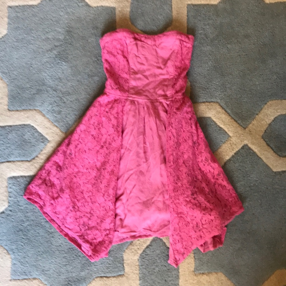 abercrombie kids pink strapless dress
